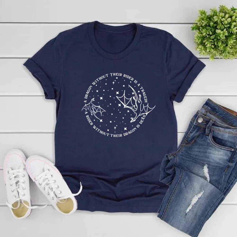 Fourth Wing T-Shirt Basgiath War College Shirt Unisex Short Sleeve T-shirts Dragon Shirts Vintage Graphic Tees Book Lovers Gift