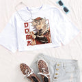Anime Demon Slayer Douma Shirt Women O-Neck Short Sleeves Crop Tops T-shirt Fans Gift