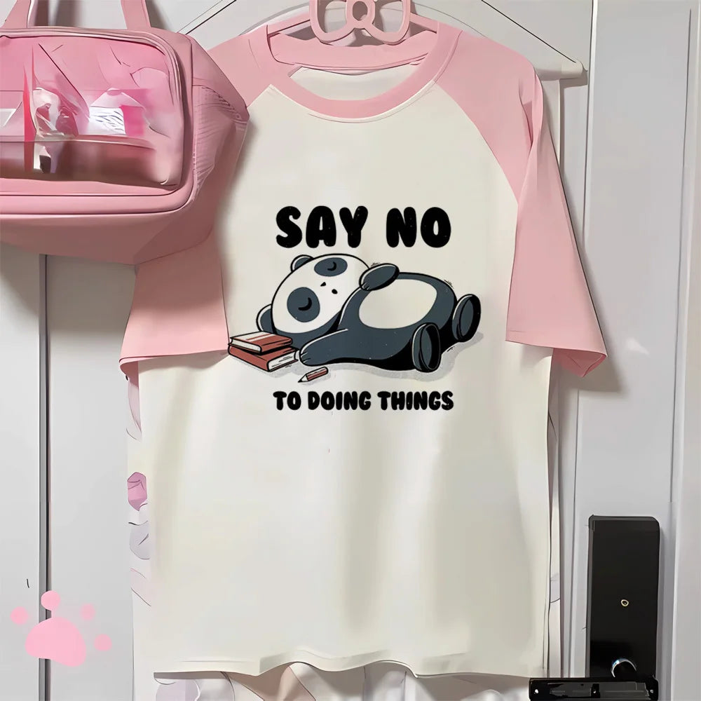 Panda t shirt women Digital streetwear Trendy Breathable anime women top tees 2000s 2000s Gothic