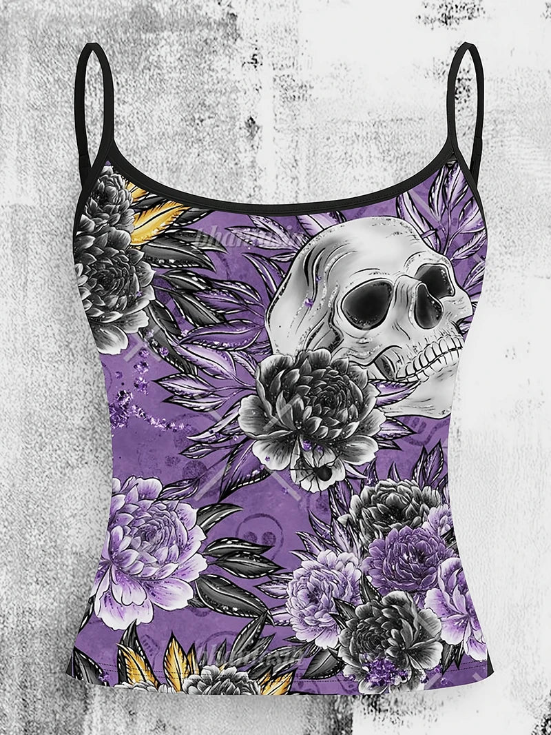 Summer New Casual Base Printed Suspender Women's Fashionable Elegant and Versatile Tops