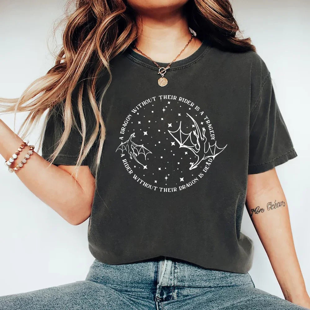 Fourth Wing T-Shirt Basgiath War College Shirt Unisex Short Sleeve T-shirts Dragon Shirts Vintage Graphic Tees Book Lovers Gift