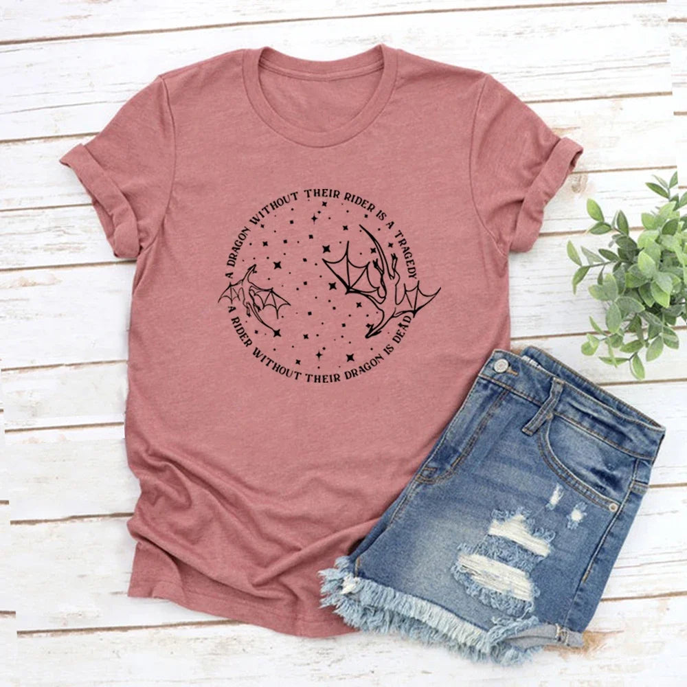 Fourth Wing T-Shirt Basgiath War College Shirt Unisex Short Sleeve T-shirts Dragon Shirts Vintage Graphic Tees Book Lovers Gift